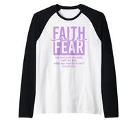 Jesus Faith Over Fear Purple Psalm 118:6 Christian Scripture Maglia con Maniche Raglan