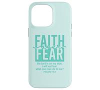 Jesus Faith Over Fear Teal Psalms 118:6 Christian Scripture Custodia per iPhone 14 Pro Max
