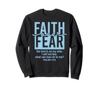 Jesus Faith Over Fear White Blue Psalms 118:6 Christian God Felpa