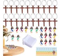 Jesus Figurines - Miniature Religious Toys with Greeting Cards | 20 pezzi Christian Figure for Easter Basket | Collectible Biblical Characters with Messages, Tiny Catholic Party Souvenirs, Fun