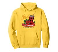 Jesus Fills My Cup Psalm 23:5 Positive Faith Quote Felpa con Cappuccio
