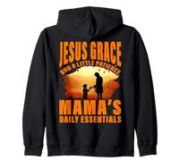 Jesus Grace e un po 'di pazienza gli essenziali quotidiani della mamma Felpa con Cappuccio