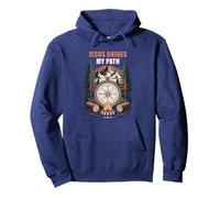 Jesus Guides My Path - Psalm 32:8 Christian Faith Camping Felpa con Cappuccio