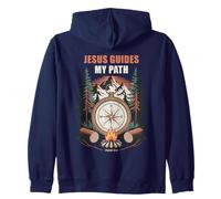 Jesus Guides My Path - Psalm 32:8 Christian Faith Camping Felpa con Cappuccio