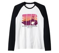 Jesus He is Risen Christian Happy Easter Maglia con Maniche Raglan
