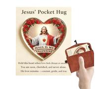 Jesus Hug Keepsake - 8,9 x 7,9 cm 2D acrilico ispiratore, biglietto di incoraggiamento portatile, articolo motivazionale basato sulla fede per amici della chiesa, viaggiatori, lavoro, riunioni