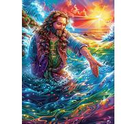 Jesus in Magical Ocean Puzzle 500 Pezzi Per Lui Amici E Colleghi Magical Accompany Fairy Tale Rompicapo Sfida Impossibile Giochi Da Tavolo Serate in Gruppo Regalo Natale 2025 500 PCS