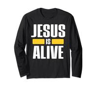 Jesus Is Alive Christian Fellowship Easter Resurrection Maglia a Manica