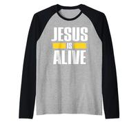 Jesus Is Alive Christian Fellowship Easter Resurrection Maglia con Maniche Raglan
