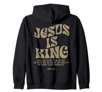 Jesus Is King Bible Verse John 14:6 Christian God (On Back) Felpa con Cappuccio