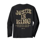 Jesus Is King Bible Verse John 14:6 Christian God (On Back) Maglia a Manica