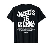 Jesus Is King Bible Verse John 14:6 Christian God (On Back) Maglietta