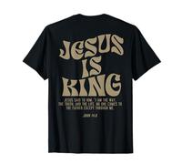 Jesus Is King Bible Verse John 14:6 Christian God (On Back) Maglietta