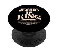 Jesus Is King Bible Verse John 14:6 Christian God Religious PopSockets PopGrip Adesivo