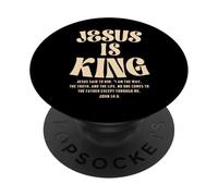 Jesus Is King Bible Verse John 14:6 Christian God Religious PopSockets PopGrip Adesivo