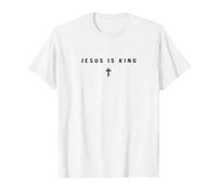 Jesus Is King Christ Cross Minimalist Christian Maglietta