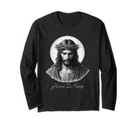 Jesus is King, Christian Faith And Love T-Shirt Maglia a Manica