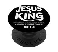 Jesus Is King Giovanni 14 6 Speranza Versetto Fede Cristiana PopSockets PopGrip Adesivo