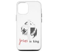 Jesus is King Lion Christian Cross Bible Verse God Quote Custodia per iPhone 12/12 Pro