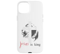 Jesus is King Lion Christian Cross Bible Verse God Quote Custodia per iPhone 15 Plus