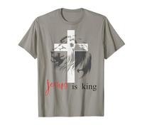 Jesus is King Shirt,Cross Lion Jesus TShirt,Jesus is King Maglietta