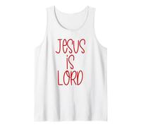 Jesus Is Lord Lettering Rosso Cristiano Natale Religioso Canotta