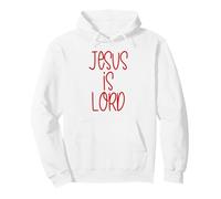 Jesus Is Lord Lettering Rosso Cristiano Natale Religioso Felpa con Cappuccio