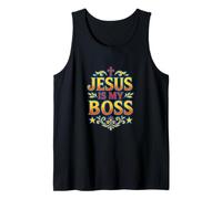 Jesus Is My Boss Christian Faith abbigliamento Bold Religious Canotta