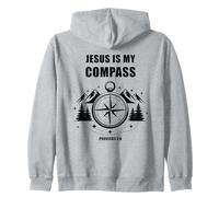 Jesus is My Compass - Proverbs 3:6 Christian Faith Camping Felpa con Cappuccio