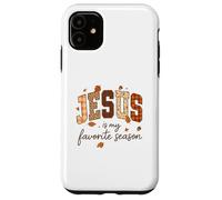 Jesus Is My Favorite Season Fall Christian Leopard Plaid Custodia per iPhone 11