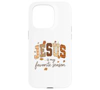 Jesus Is My Favorite Season Fall Christian Leopard Plaid Custodia per iPhone 15 Pro