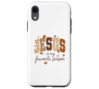 Jesus Is My Favorite Season Fall Christian Leopard Plaid Custodia per iPhone XR
