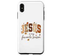 Jesus Is My Favorite Season Fall Christian Leopard Plaid Custodia per iPhone XS Max