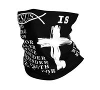Jesus Is My God My King My Lord My Savior Christianty White Unisex Sciarpa Tubolare Antivento Bandana Multifunzione Passamontagna Tubolare per Sport Invernale Moto Sci