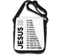 Jesus Is My God My King My Lord My Saviour Borsa a tracolla bianca