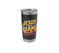 Jesus Is My Jam And I'm Here To Spread It Bicchiere termico in acciaio inox doppia parete