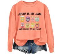 Jesus Is My Jam And I'm Here To Spread It Swewatshirt Funny Jesus Jam Graphic Sweatshirts, Arancione, XL