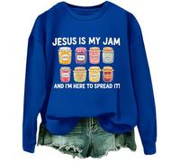 Jesus Is My Jam And I'm Here To Spread It Swewatshirt Funny Jesus Jam Graphic Sweatshirts, Blu reale, L