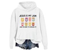 Jesus Is My Jam And I'm Here To Spread It SwewatSweatshirt Funny Jesus Jam Graphic Hoodies, bianco, XXL