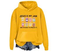 Jesus Is My Jam And I'm Here To Spread It SwewatSweatshirt Funny Jesus Jam Graphic Hoodies, Giallo, XL