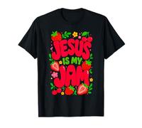 Jesus is My Jam Cute Christian Strawberry Faith Maglietta