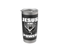 Jesus is my Power, design fresco per pugili e cristiani Bicchiere termico in acciaio inox doppia parete