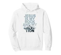Jesus is My Rock & My Salvation - Psalm 62:6 Faith Verse Felpa con Cappuccio