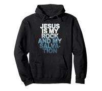 Jesus is My Rock & My Salvation - Psalm 62:6 Faith Verse Felpa con Cappuccio