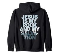 Jesus is My Rock & My Salvation - Psalm 62:6 Faith Verse Felpa con Cappuccio