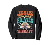 Jesus Is My Savior Pilates Is My Therapy Felpa