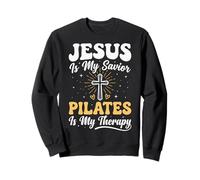 Jesus Is My Savior Pilates Is My Therapy Felpa