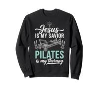 Jesus Is My Savior Pilates Is My Therapy Felpa