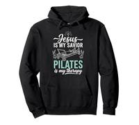 Jesus Is My Savior Pilates Is My Therapy Felpa con Cappuccio