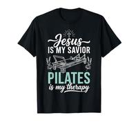 Jesus Is My Savior Pilates Is My Therapy Maglietta